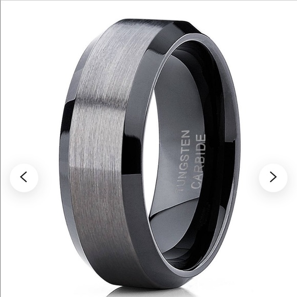 Gunmetal Grey Men’s Tungsten Wedding Band - Picture 1 of 2